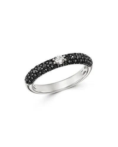 Bloomingdale's Black & White Diamond Band In 14k White Gold - Exclusive In Black/white