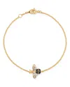 Bloomingdale's Black & White Diamond Bumble Bee Bracelet In 14k Yellow Gold - Exclusive In Multi/gold