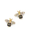 Bloomingdale's Black & White Diamond Bumble Bee Earrings In 14k Yellow Gold - Exclusive In Multi/gold