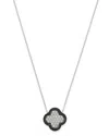 Bloomingdale's Black & White Diamond Clover Pendant Necklace In 14k White Gold - Exclusive In Black/white
