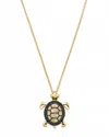 Bloomingdale's Black & White Diamond Turtle Pendant In 14k Yellow Gold - Exclusive In Multi/gold