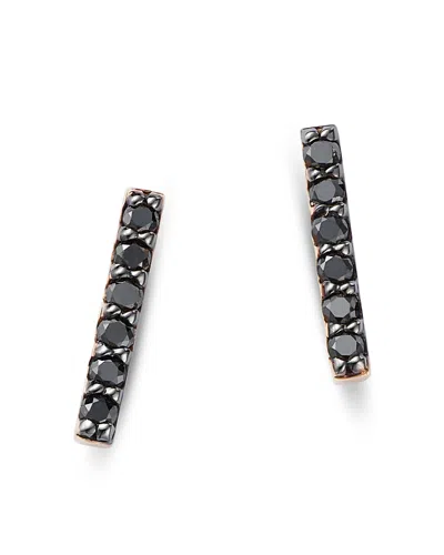 Bloomingdale's Black Diamond Bar Stud Earrings In 14k Yellow Gold, 0.10 Ct. T. W.