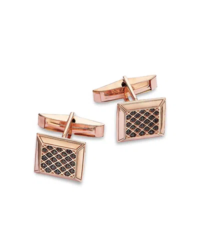 Bloomingdale's Black Diamond Cufflinks In 14k Rose Gold, 0.25 Ct. T. W. In Rose Gold/black