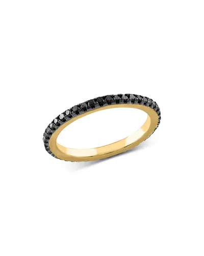 Bloomingdale's Black Diamond Diamond Eternity Band In 14k Yellow Gold, 0.35 Ct. T. W. - Exclusive In Black/gold