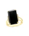 Bloomingdale's Black Onyx And Diamond Statement Ring In 14k Yellow Gold - Exclusive In Black/gold