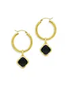Bloomingdale's Black Onyx Clover Drop Earrings In 14k Yellow Gold - Exclusive In Gold