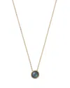 Bloomingdale's Black Opal Bezel Set Pendant Necklace In 14k Yellow Gold, 17 - Exclusive In Blue/gold