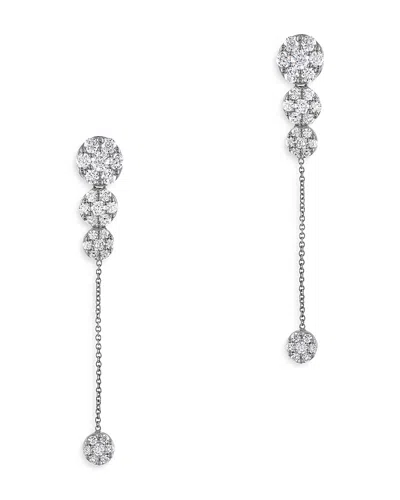 Bloomingdale's Diamond Cluster Drop/ Linear Earrings, 2.0 Ct. T. W., In 14k White Gold - Exclusive