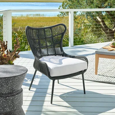 Bloomingdale's Hatteras Lounge Chair In Black/white
