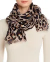 Bloomingdale's Leopard Print Wool Scarf - Exclusive In Camel