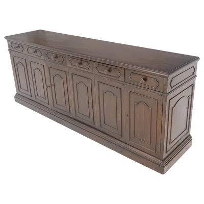 Pre-owned Bloomingdale's Long Dresser Credenza Accordion Door 18 Drawers Dark Walnut Mint! In Brown
