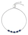 Bloomingdale's Blue Sapphire & Diamond Bolo Bracelet In 14k White Gold - Exclusive In Blue/white