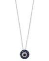 Bloomingdale's Blue Sapphire & Diamond Evil Eye Pendant Necklace In 14k White Gold, 18 - Exclusive In Blue/white