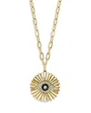 Bloomingdale's Blue Sapphire & Diamond Evil Eye Pendant Necklace In 14k Yellow Gold, 18 - Exclusive In Gold/blue