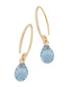Bloomingdale's Blue Topaz Briolette Mini Sweep Drop Earrings In 14k Yellow Gold - Exclusive In Blue Topaz/yellow Gold