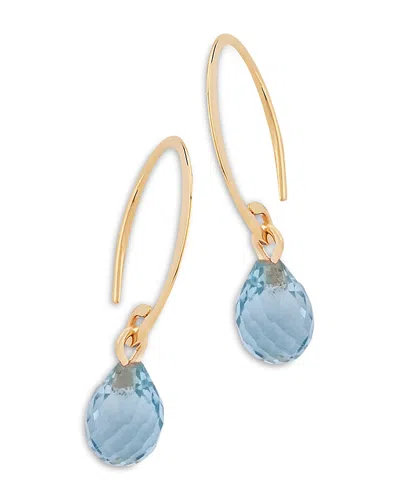 Bloomingdale's Blue Topaz Briolette Mini Sweep Drop Earrings In 14k Yellow Gold - Exclusive In Blue Topaz/yellow Gold