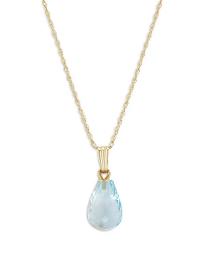 Bloomingdale's Blue Topaz Briolette Pendant Necklace In 14k Yellow Gold, 18 - Exclusive