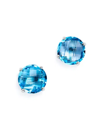 Bloomingdale's Blue Topaz Briolette Stud Earrings In 14k White Gold - Exclusive In Blue/white