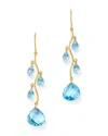 Bloomingdale's Blue Topaz Chandelier Earrings In 14k Yellow Gold - Exclusive In Blue/gold