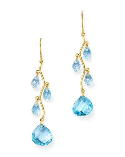 Bloomingdale's Blue Topaz Chandelier Earrings In 14k Yellow Gold - Exclusive In Blue/gold