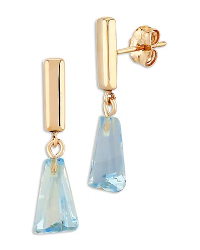Bloomingdale's Blue Topaz Drop Earrings In 14k Yellow Gold - Exclusive In Blue/gold