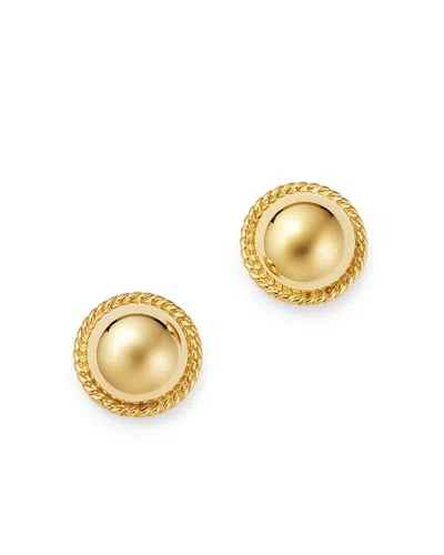 Bloomingdale's Braided-edge Dome Stud Earrings In 14k Yellow Gold - Exclusive