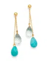 Bloomingdale's Briolette Amonzonite & Prasiolite Drop Earrings In 14k Yellow Gold - Exclusive In Green/gold