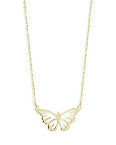 Bloomingdale's Butterfly Necklace In 14k Yellow Gold, 16