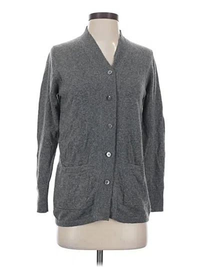Pre-owned Bloomingdale's Cashmere Cardigan Sweater In Gray
