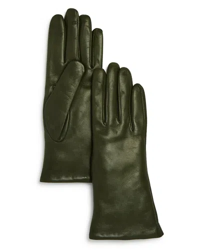 Bloomingdale's Cashmere Lined Leather Gloves - Exclusive In Green