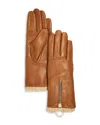 Bloomingdale's Cashmere Lined Leather Zip Gloves - Exclusive In Brown