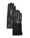 Bloomingdale's Cashmere Lined Suede & Leather Gloves - Exclusive In Black