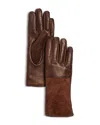Bloomingdale's Cashmere Lined Suede & Leather Gloves - Exclusive In Brown