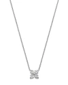 Bloomingdale's Certified Diamond Clover Pendant Necklace In 14k White Gold Featuring Diamonds With The Debeers Code In White
