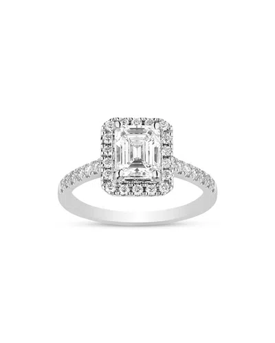 Bloomingdale's Certified Diamond Emerald Cut Halo Engagement Ring In 18k White Gold, 1.3 Ct. T. W. - Exclusive