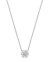 Bloomingdale's Certified Diamond Flower Pendant Necklace In 14k White Gold Featuring Diamonds With The Debeers Code In White