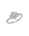 Bloomingdale's Certified Diamond Flower Ring In 14k White Gold Featuring Diamonds With The Debeers Code Of Origin, In White