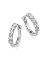 Bloomingdale's Certified Diamond Hoop Earrings In 14k White Gold Featuring Diamonds With The Debeers Code Of Origin In White