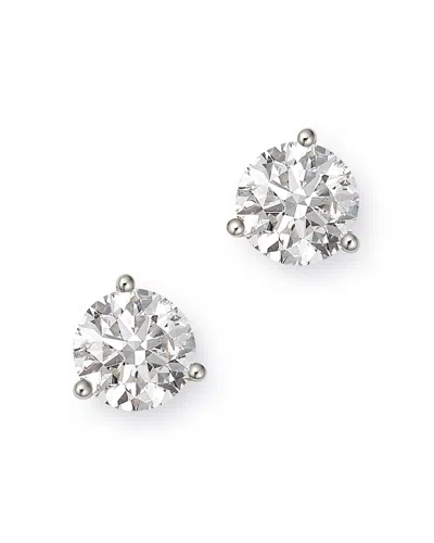 Bloomingdale's Certified Diamond Solitaire Stud Earrings In 14k White Gold, 3.0 Ct. T. W. - Exclusive