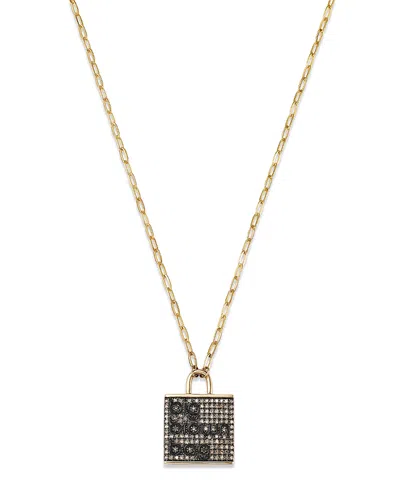 Bloomingdale's Champagne Diamond Big Brown Bag Pendant Necklace In 14k Yellow Gold, 0.33 Ct. T. W. In Brown/gold