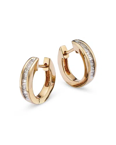 Bloomingdale's Channel Set Diamond Hoop Earrings In 14k Yellow Gold, 0.25 Ct. T. W. - Exclusive In White/gold