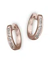 Bloomingdale's Channel Set Huggie Hoop Earrings In 14k Rose Gold, .15 Ct. T. W. In Rose Gold