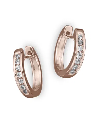 Bloomingdale's Channel Set Huggie Hoop Earrings In 14k Rose Gold, .15 Ct. T. W.