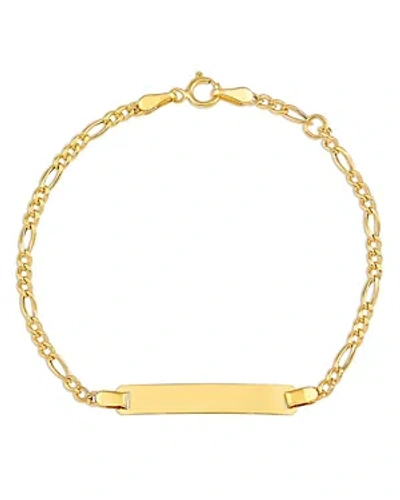 Bloomingdale's Kids' Children's Figaro Rectangular Id Bracelet In 14k Yellow Gold