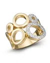 Bloomingdale's Circular 14k Yellow Gold And Diamond Ring, 0.25 Ct. T. W. In White/gold