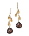 Bloomingdale's Citrine & Smokey Quartz Vine Drop Earrings In 14k Yellow Gold In Brown/gold