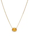Bloomingdale's Citrine Bezel Pendant Necklace In 14k Yellow Gold, 18 - Exclusive In Citrine