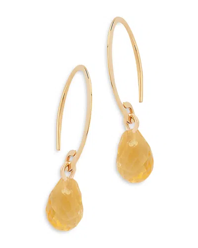 Bloomingdale's Citrine Briolette Mini Sweep Drop Earrings In 14k Yellow Gold - Exclusive In Citrine/yellow Gold