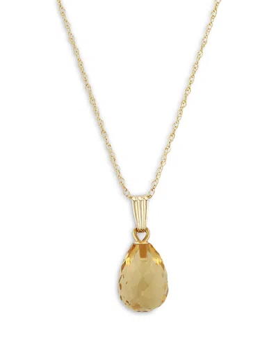 Bloomingdale's Citrine Briolette Pendant Necklace In 14k Yellow Gold, 18 - Exclusive