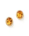 Bloomingdale's Citrine Oval Bezel Stud Earrings In 14k Yellow Gold - Exclusive In Citrine/gold